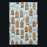 Cute Dutch Houses Amsterdam City Mönster Kökshandduk<br><div class="desc">Dansa ditt kök med den här coolan handduken. Gör en underbar hemmabio eller jubileumsgåva! Du kan anpassa den och även lägga till text. Kolla min affär efter mycket mer färg och mönster plus matchande köket saker! Du kan alltid lägga till en egen text. Säg till om du vill ha någon...</div>