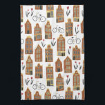 Cute Dutch Houses Amsterdam City Mönster Kökshandduk<br><div class="desc">Dansa ditt kök med den här coolan handduken. Gör en underbar hemmabio eller jubileumsgåva! Du kan anpassa den och även lägga till text. Kolla min affär efter mycket mer färg och mönster plus matchande köket saker! Du kan alltid lägga till en egen text. Säg till om du vill ha någon...</div>
