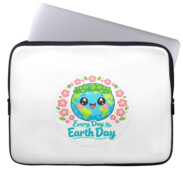 Cute Earth Day Electronics Bag Laptop Fodral (Framsidan)