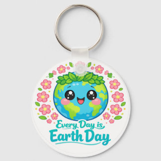 Cute Earth Day Keychain Nyckelring
