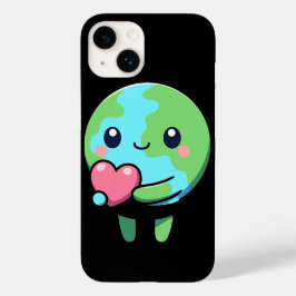 Cute Earth Kärlek iPhone 14 Fodral Kawaii Planet