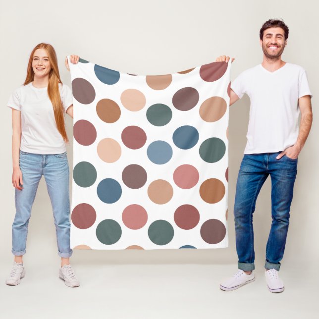 Cute Earth Tones Polka Dots Fleecefilt (På plats)