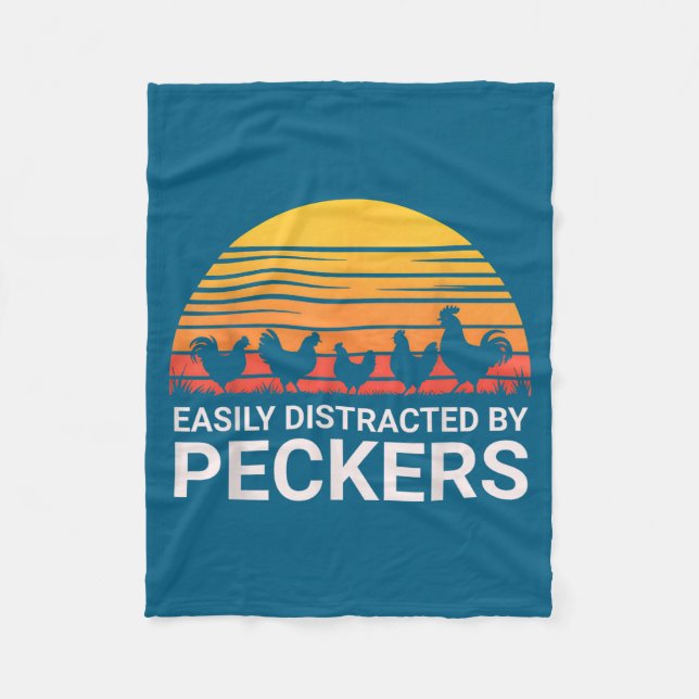 Cute Easily Distracted Peckers Farmer Lover Fleecefilt (Framsidan)