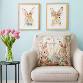 Cute Easter Bunnies & Eggs  Kudde