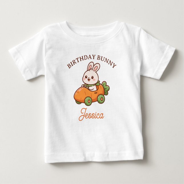 Cute Easter Bunny 1st Birthday Party T Shirt (Framsida)