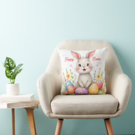 Cute Easter Bunny And Eggs Modern Collection Kudde