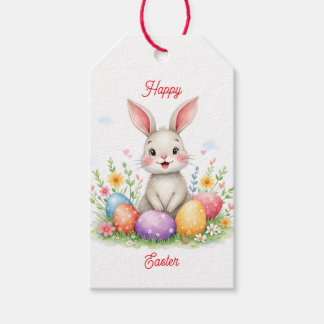 Cute Easter Bunny And Eggs Modern Collection Presentetikett