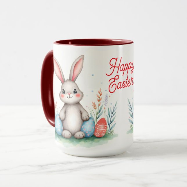 Cute Easter Bunny And Eggs Popular Collection Mugg (Framsida vänster)