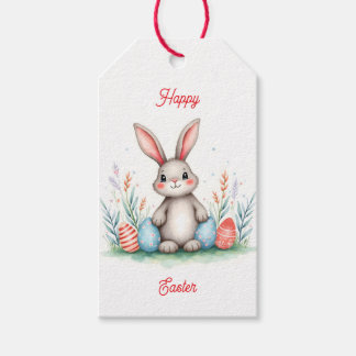 Cute Easter Bunny And Eggs Popular Collection Presentetikett