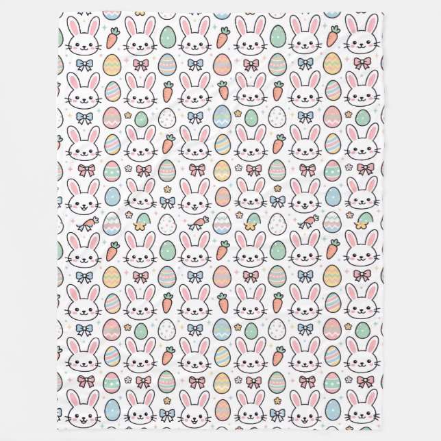 Cute Easter Bunny Baby Blanket Fleecefilt (Framsidan)