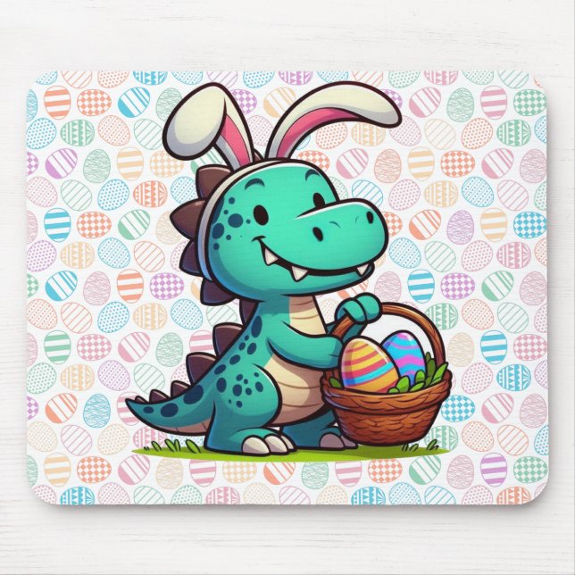 Cute, Easter bunny dinosaur Mouse Pad Musmatta (Framsidan)