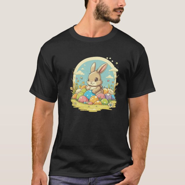 Cute Easter Bunny Easter Egg Men Women Kids  7 T Shirt (Framsida)