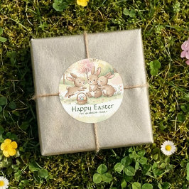 Cute Easter Bunny Egg Hunt & Picnic Sticker Runt Klistermärke