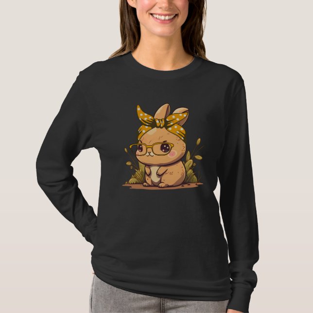 Cute Easter Bunny Face Bunny Cute Easter Rabbit T Shirt (Framsida)