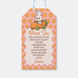 Cute Easter Bunny Floral 1st Birthday Thank You  Presentetikett
