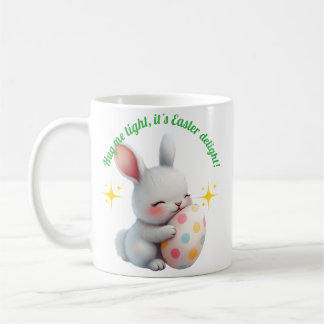 Cute Easter Bunny Hugging Colorful Egg Kaffemugg