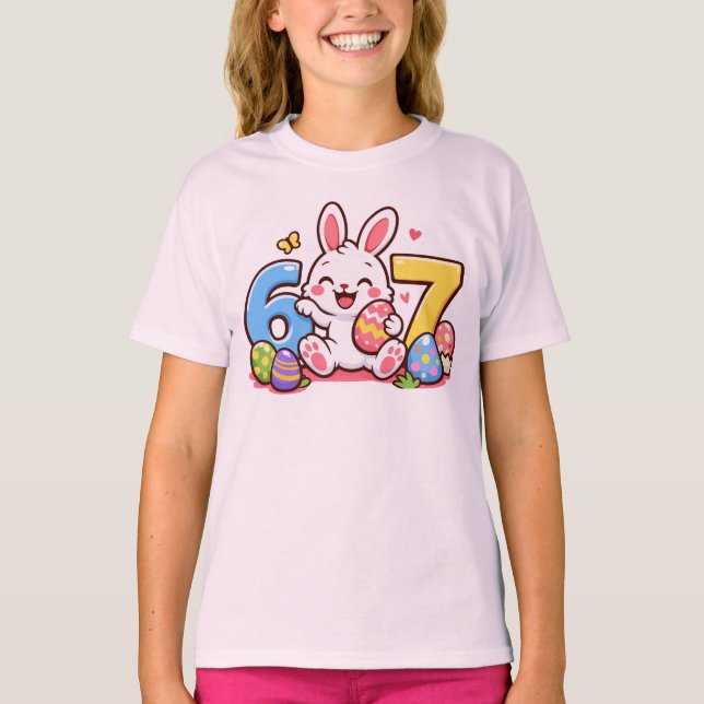Cute Easter Bunny Kid 67 Meme T Shirt (Framsida)