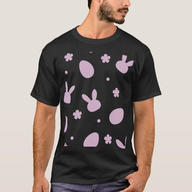 Cute Easter Bunny Pattern Shirt – Pastel Bunny & E T (Framsida)