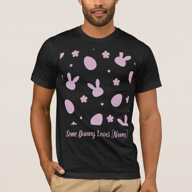 Cute Easter Bunny Pattern Shirt – Pastel Bunny & E T (Framsida)