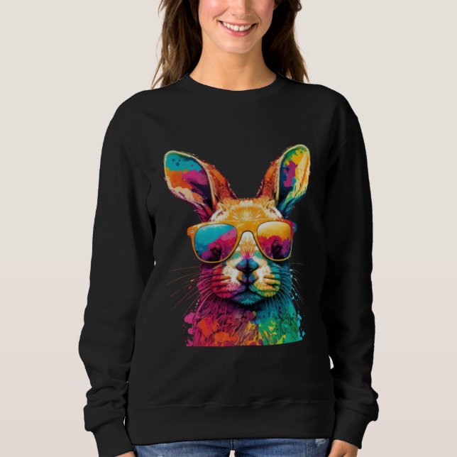 Cute Easter Bunny Rabbit Wearing Sunglasses  1 T Shirt (Framsida)