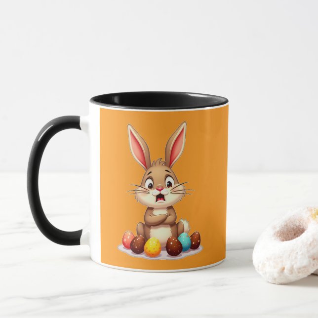 Cute Easter Bunny Sitting with Chocolate caneca Mugg (Med munk)