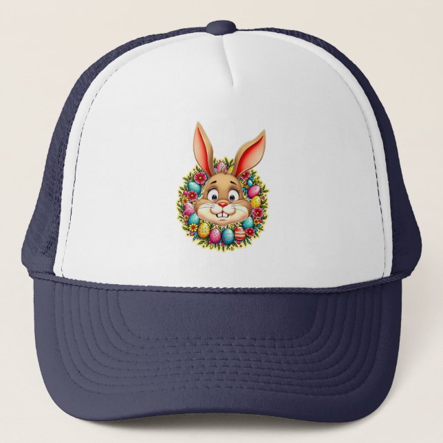 Cute Easter Bunny – Spring Flowers boné Keps (Framsida)