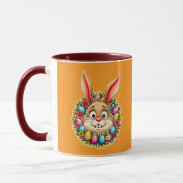 Cute Easter Bunny – Spring Flowers caneca Mugg