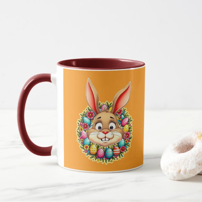 Cute Easter Bunny – Spring Flowers caneca Mugg (Med munk)