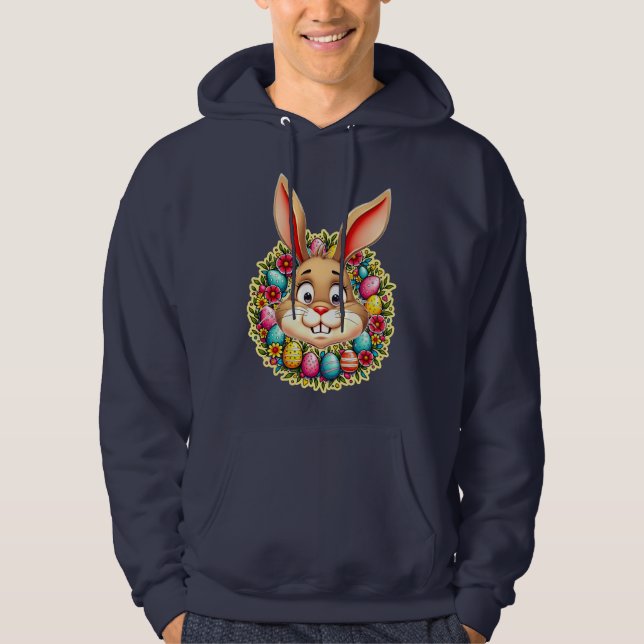 Cute Easter Bunny – Spring Flowers moletom Hoodie (Framsida)