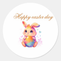 Cute Easter Bunny Sticker – Kawaii Pastel Bunny La