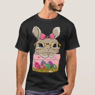 Cute Easter Bunny With Cheetah Glasses For The Mom T Shirt