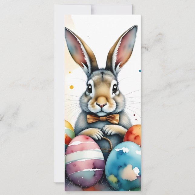 Cute Easter Bunny with Colorful Painted Eggs (Framsida)