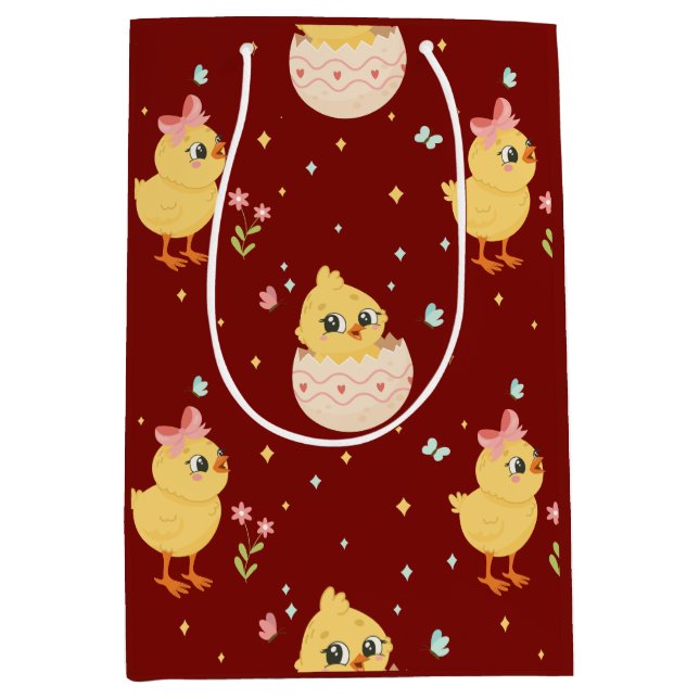 Cute Easter Chick with Pink Bow Seamless Pattern  (Framsidan)