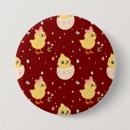 Cute Easter Chick with Pink Bow Seamless Pattern  Knapp