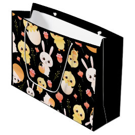 Cute Easter Chicks & Bunnies Seamless Pattern