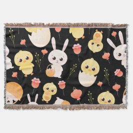 Cute Easter Chicks & Bunnies Seamless Pattern Filt