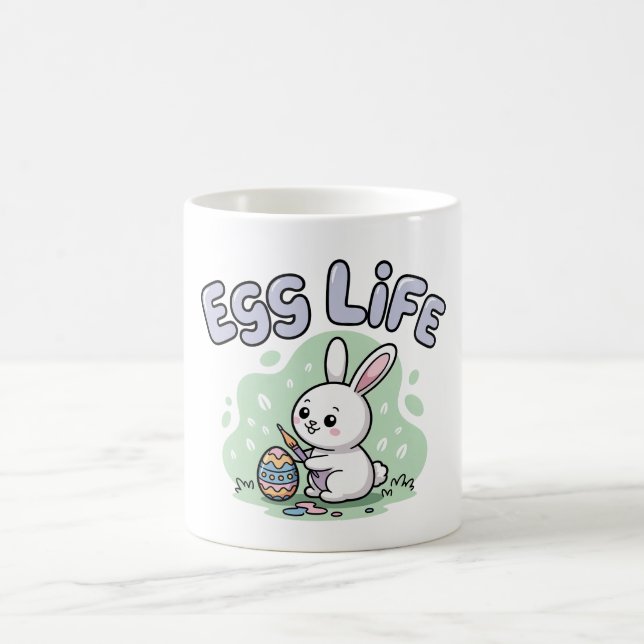 Cute Easter Egg Life Bunny Artwork Kaffemugg (Center)
