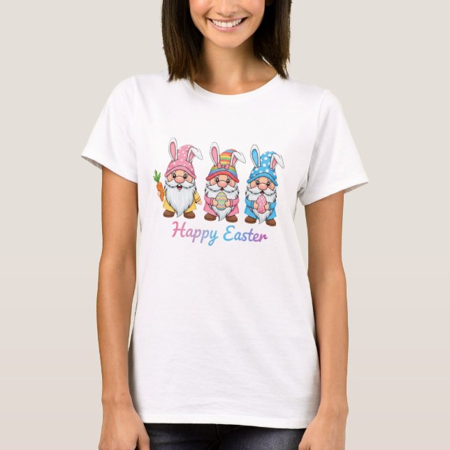 Cute Easter Gnomes Happy Easter T Shirt (Framsida)