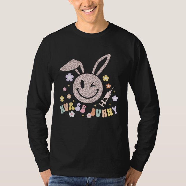 Cute Easter Nurse  Bunny Ears Happy Easter Eggs Ou T Shirt (Framsida)