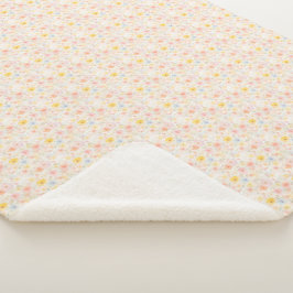 Cute Easter Pastel Florel Sherpa Blanket
