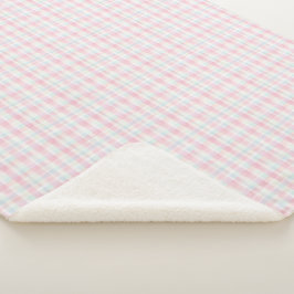 Cute Easter Pastel Plaid Sherpa Blanket