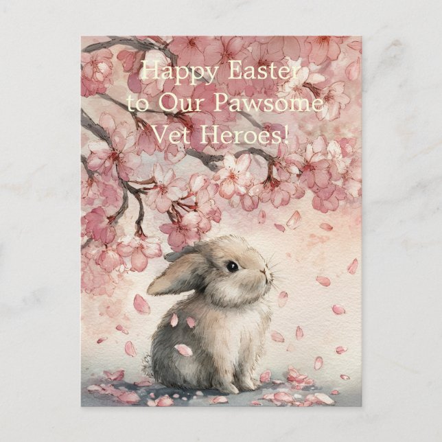 Cute Easter Postcard for Veterinary Personal Helg Vykort (Framsida)