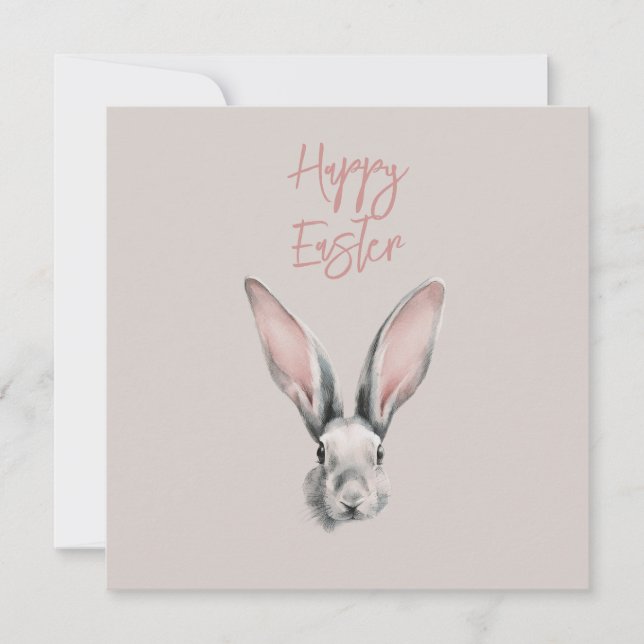 Cute Easter Rabbit in Minimalistic Style Flat Card (Framsida)