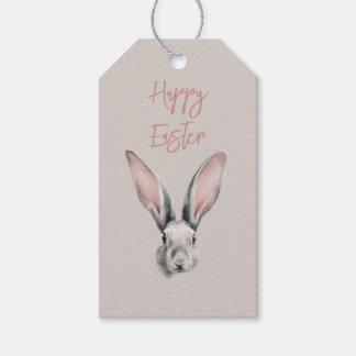 Cute Easter Rabbit in Minimalistic Style Presentetikett