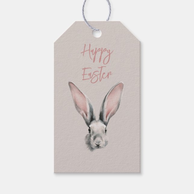 Cute Easter Rabbit in Minimalistic Style  Presentetikett (Framsidan)
