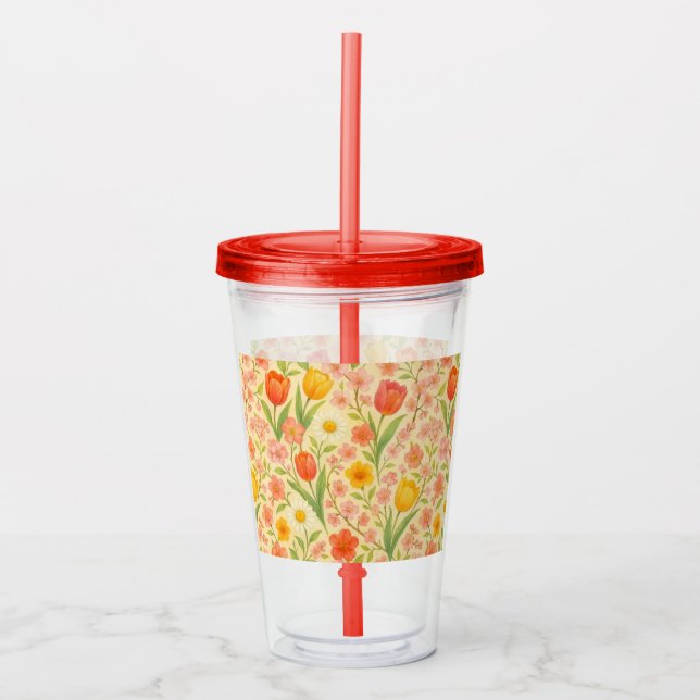 Cute Easter/spring patterned flowers Take Away Mugg (Framsida)
