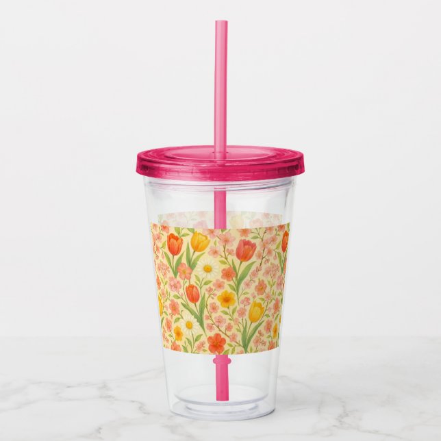 Cute Easter/spring patterned flowers Take Away Mugg (Framsida)
