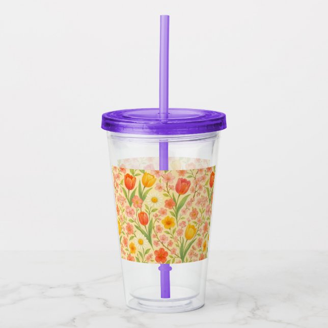 Cute Easter/spring patterned flowers Take Away Mugg (Framsida)