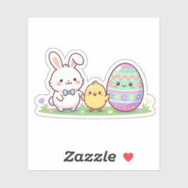 Cute Easter Squad Bunny Chick & Egg Sticker Klistermärken