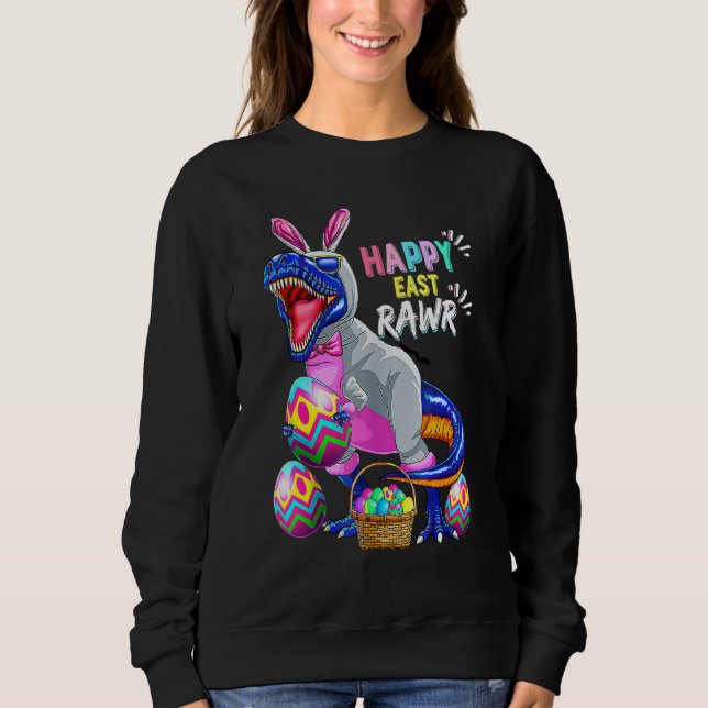 Cute Eastrawr Saurus Dino Rex Påskhare Egg Cos T Shirt (Framsida)